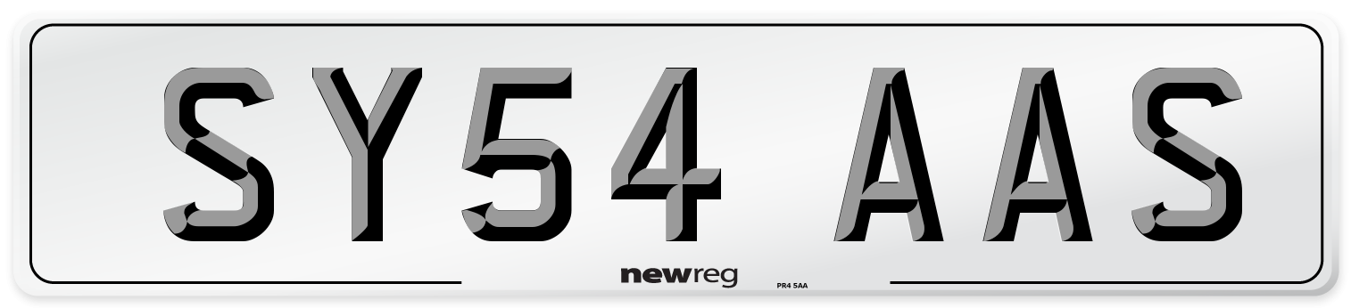 SY54 AAS Number Plate from New Reg